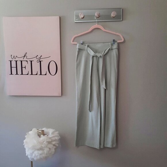 NWT Rachel Zoe icy mint green puff sleeve sweatshirt top & belted sweatpants set - Picture 7 of 14